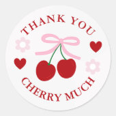 Cherry Zoete Bruidsmeisjelfeest Dank Je Ronde Sticker (Voorkant)