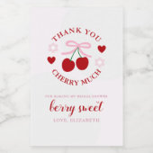 Cherry Zoete Bruidsuitnodiging Wijn Etiket (Enkel label)