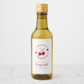 Cherry Zoete Bruidsuitnodiging Wijn Etiket (Voorkant)