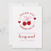 Cherry Zoete Bruiloft Bedankkaart (Voorkant)