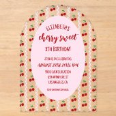 Cherry Zoete Verjaardag Acryl Uitnodigingen (Voorkant)