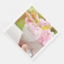 Cherryblosesedabele bruiloft servetten