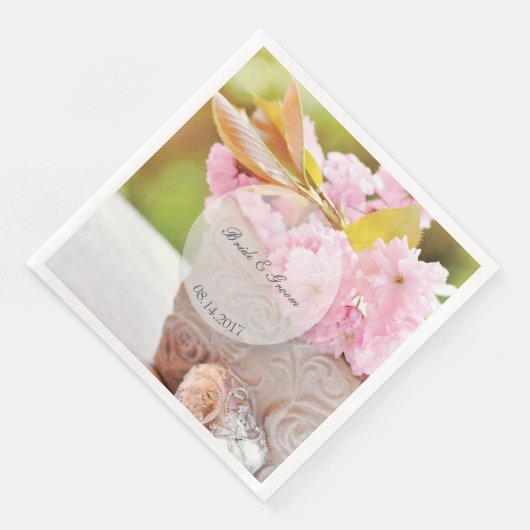 Cherryblosesedabele bruiloft servetten (Hoek)