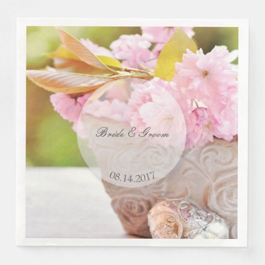 Cherryblosesedabele bruiloft servetten (Voorkant)