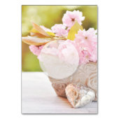 Cherryblososflower Floral Wedding Table Number Kaart (Achterkant)