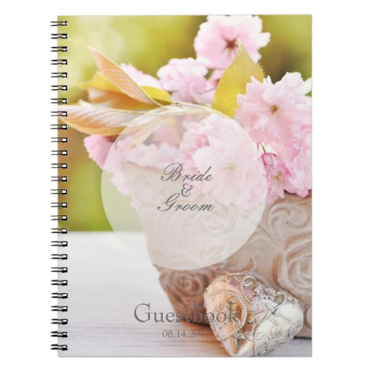 Cherryblossom, editable trouwgastenboek notitieboek (Voorkant)