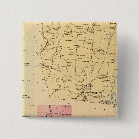 Cherrytree Township Vierkante Button 5,1 Cm (Voorkant)