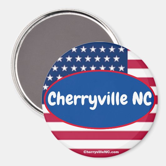 Cherryville NC Patriotic magnet (Voorkant / Achterkant)