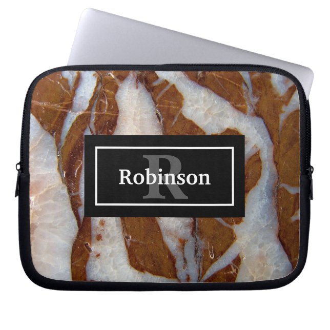 Chert met Quartz Aderen Rock Textuur Laptop Sleeve (Voorkant)