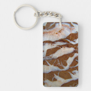 Chert met Quartz Aderen Sleutelhanger