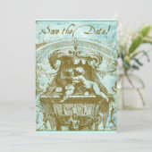 Cherub 18th Century Design Save the Date (Staand voorkant)