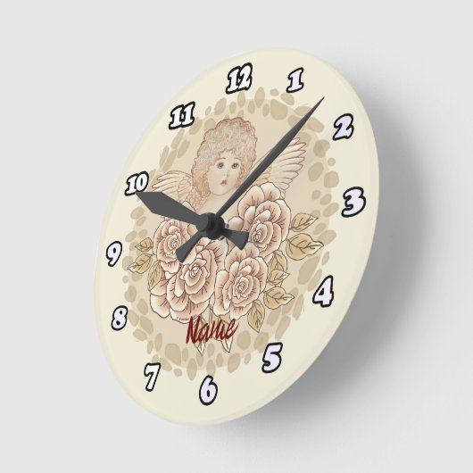 Cherub Angel Clock Ronde Klok (Hoek)