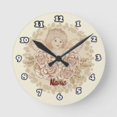  Cherub Angel Clock Ronde Klok (Voorkant)