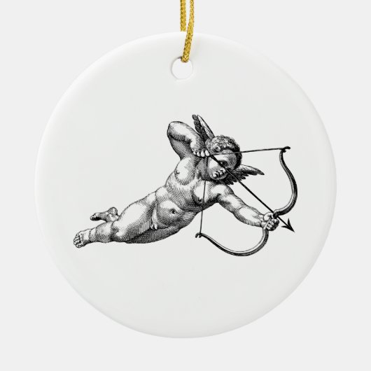  Cherub Angel Cupid Love Keramisch Ornament (Voorkant)