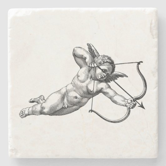 Cherub Angel Cupid Love Stenen Onderzetter (Voorkant)