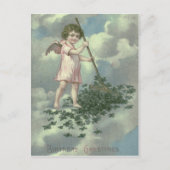 Cherub Angel Four Leaf Clover Rake Briefkaart (Voorkant)
