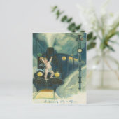 Cherub Angel Four Leaf Clover Train Briefkaart (Staand voorkant)
