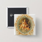 Cherub Angel Frans design Vierkante Button 5,1 Cm (Voorkant /achterkant)