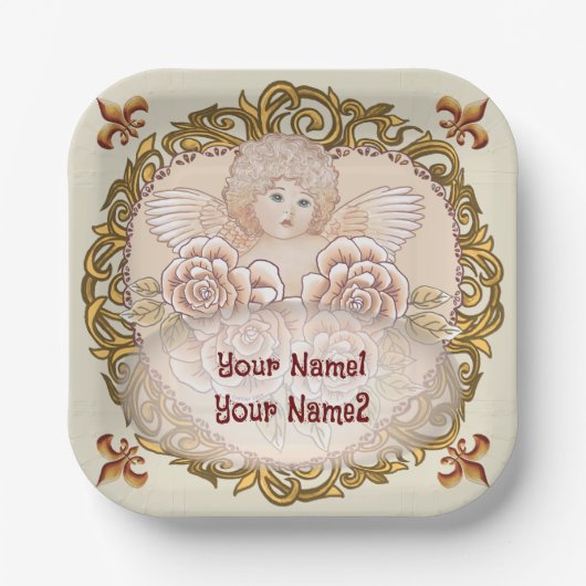 Cherub Angel Heart Papieren Bordje (Voorkant)
