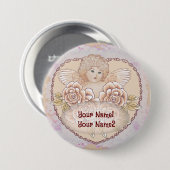 Cherub Angel Heart Ronde Button 7,6 Cm (Voorkant /achterkant)