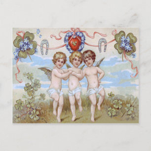 Cherub Angel Hoefijzer Shamrock Briefkaart