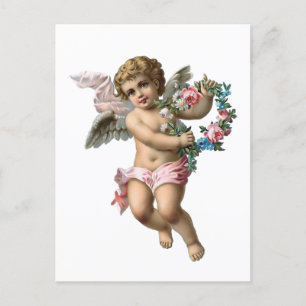 Cherub Angel-kerstVintage Briefkaart
