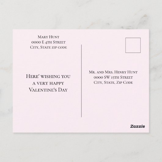 Cherub Angel met Roze Rozen Briefkaart (Achterkant)