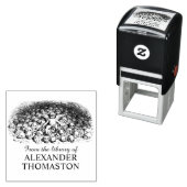 Cherub Angel op stapel schedels Bibliotheek Boekna Zelfinktende Stempel (In situ)