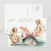 Cherub Angel See-Saw Fish Briefkaart (Voorkant / Achterkant)