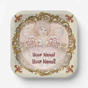 Cherub Angel trouwpapier borden Papieren Bordje