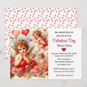 Cherub Angels en Harten Valentijnsdag Kaart (Voorkant / Achterkant)