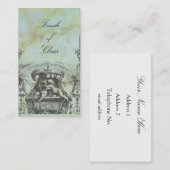 Cherub Angels French Architecture Green Visitekaartje (Voorkant / Achterkant)