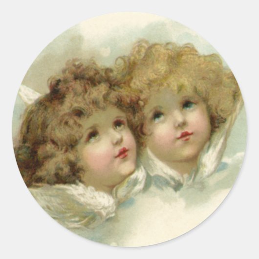 Cherub Angels Ronde Sticker (Voorkant)