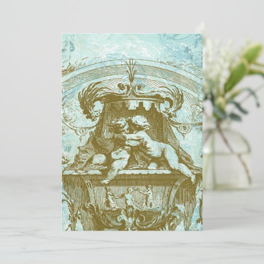 Cherub Angels  Style Uitnodiging (Staand voorkant)