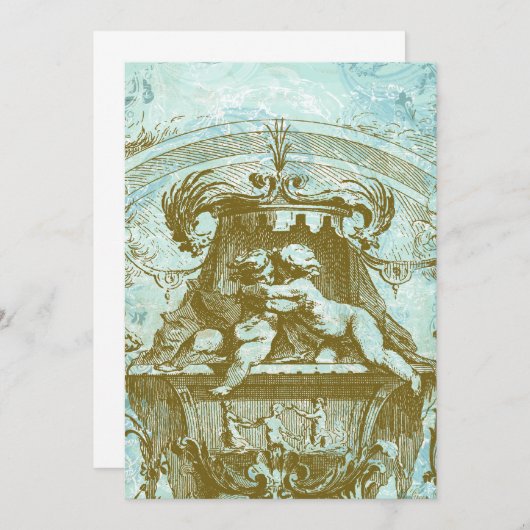 Cherub Angels Style Uitnodiging (Voorkant / Achterkant)