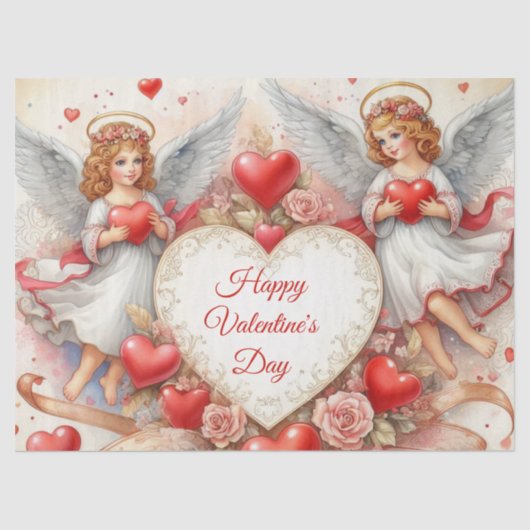 Cherub Angels Valentines Day  Tissuepapier (Voorkant)