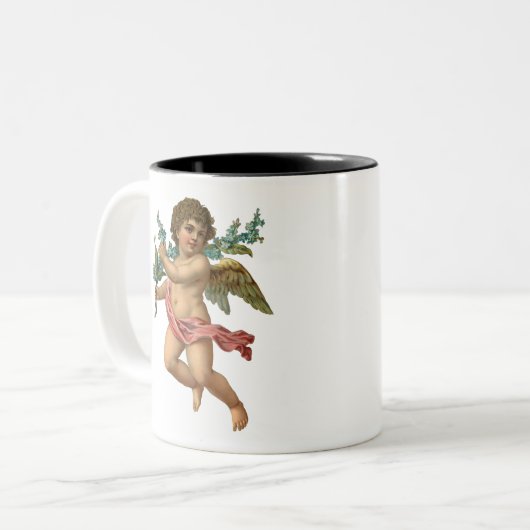 Cherub-baby-engel Tweekleurige Koffiemok (Voorkant links)