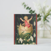 Cherub Baby in Egg Gelukkig Nieuwjaar Briefkaart (Staand voorkant)