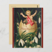 Cherub Baby in Egg Gelukkig Nieuwjaar Briefkaart (Voorkant / Achterkant)