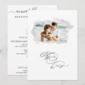 *~* Cherub Banner PHOTO AR6 RSVP + QR Weddenschap  Kaart (Voorkant / Achterkant)