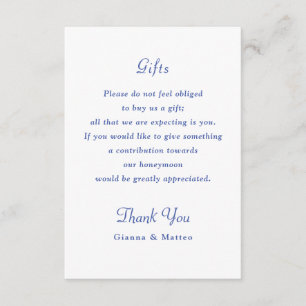 Cherub Blue Huwelijks Suite Details Cadeaukaart Ho Informatiekaartje