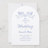 Cherub Cupid Couple Holding Heart Wedding Kaart (Voorkant)