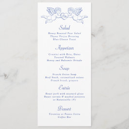 Cherub Cupid Couple Holding Heart Wedding Menu