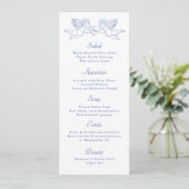 Cherub Cupid Couple Holding Heart Wedding Menu (Staand voorkant)