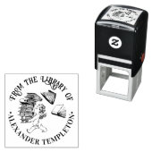 Cherub Dragen Vallende Stapel van Boeken Bibliothe Zelfinktende Stempel (In situ)