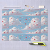 Cherub en cupido's houden van de nasleep. Harten i Tissuepapier (Craft)