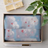 Cherub en cupido's houden van de nasleep. Harten i Tissuepapier (Geschenk)