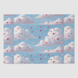 Cherub en cupido's houden van de nasleep. Harten i Tissuepapier