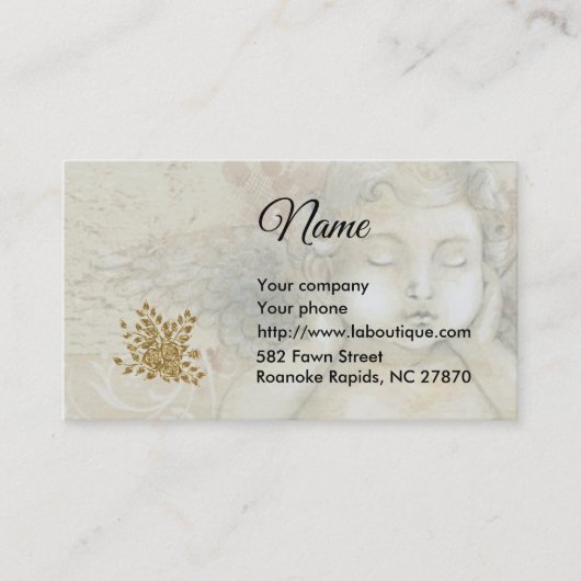 Cherub en Gold Rozen Visitekaartje (Voorkant)