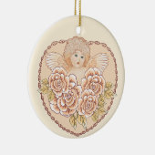 Cherub Engel Hart aangepaste kerstversiering  Keramisch Ornament (Rechts)